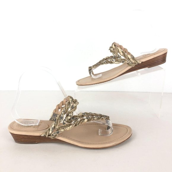 SOLD Vince Camuto Inaya Grey Cream Sandals Sz 8.5 - Picture 2 of 10